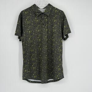 BYLT Performance Polo Mens M Gray Speckled Graphic Athleisure Golf Preppy